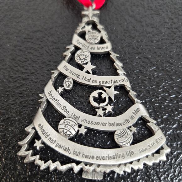 Christmas Ornaments Religious Inspirational Set of 2 Blessed Christmas - Picture 2 of 9